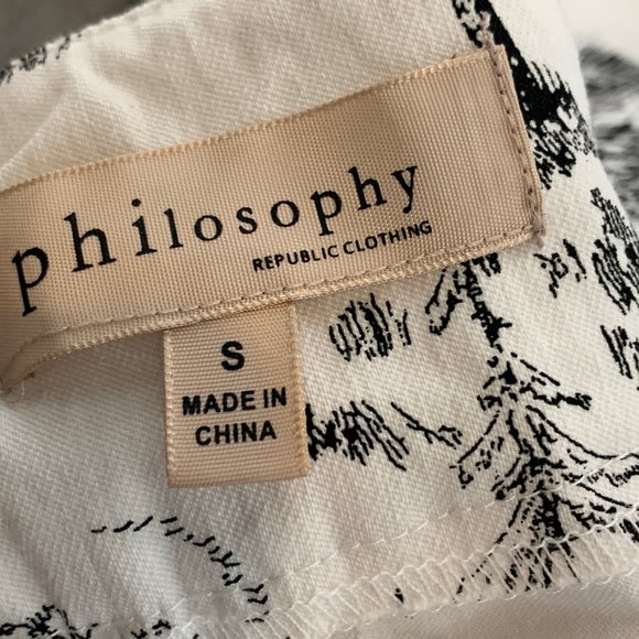 Philosophy Republic Clothing Pants Farm Animal Country Print Small off White Mid - Picture 5 of 16